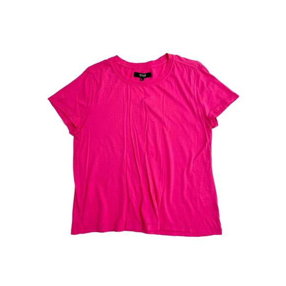 NEW HUDSON women's modal cotton distressed tshirt in pink - Picture 2 of 4